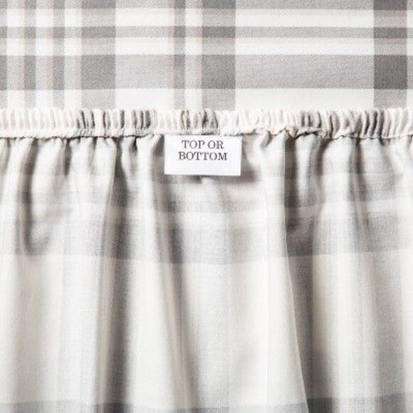 Full 400 Thread Count Printed Sheet Set Plaid Twill Gray - Threshold - Open Box - Picture 3 of 3
